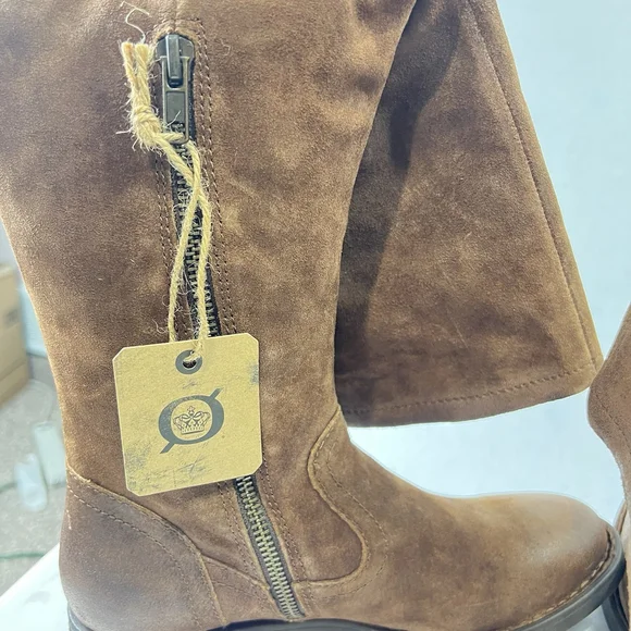 Born Womens Britton Over the Knee Brown Boot Leather Size 6.5M Riding Boots